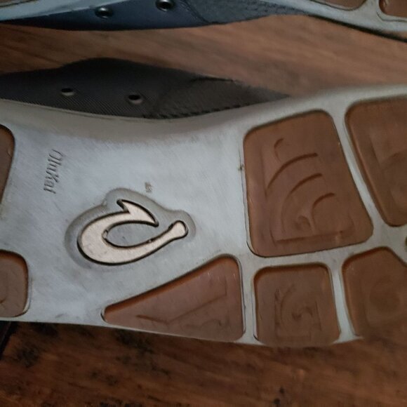 Olukai Nohea Moku Mens Boat Shoes  Gray Grey  Pre-Owned Size 8 - Picture 14 of 16